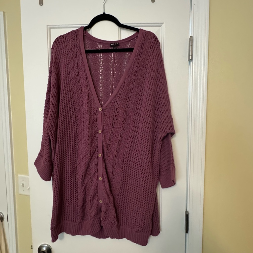 Torrid Purple Cardigan Sweater